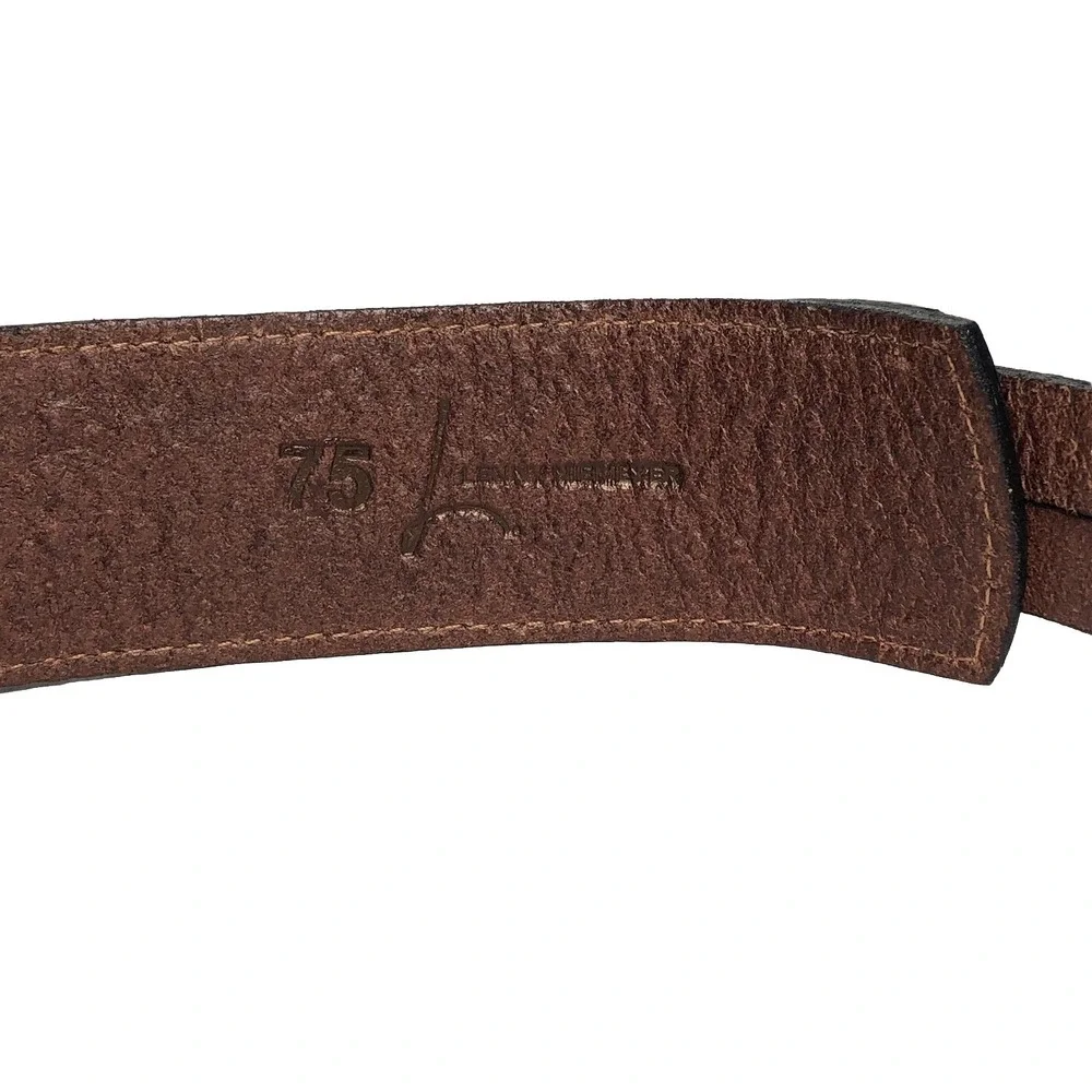 Lenny Niemeyer Minimalist‎ Quiet Luxury Double Strap Leather Belt 28 Tan STAINED